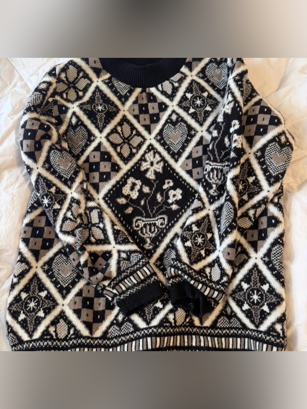 Alfred Dunner- Black and White Sweater